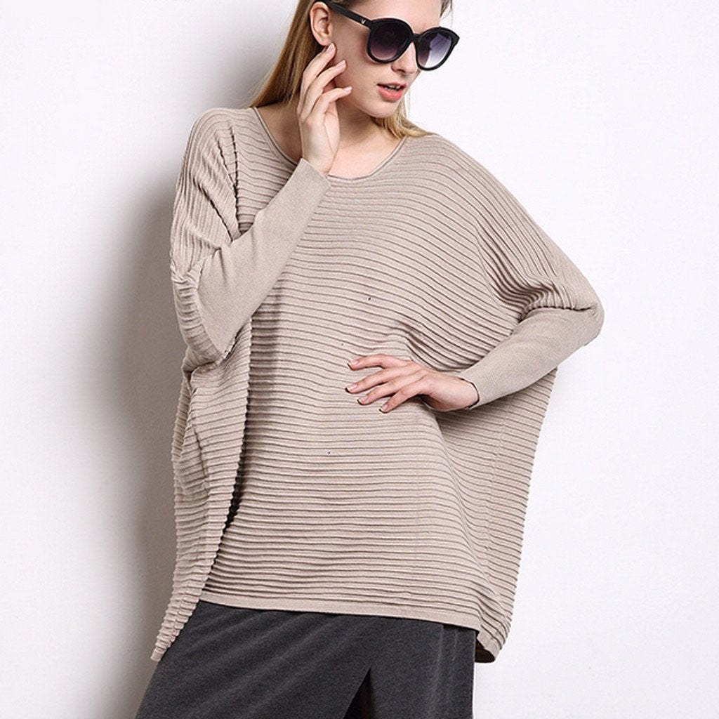 Womens Loose Fit Batwing Sweater