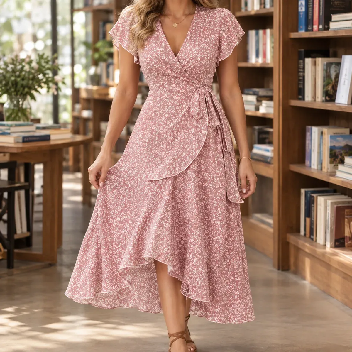 Diana Ruffle Wrap Dress — gallery photograph 1